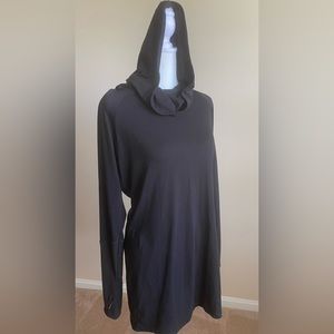 Athleta Momentum Seamless Hoodie, rich black, large